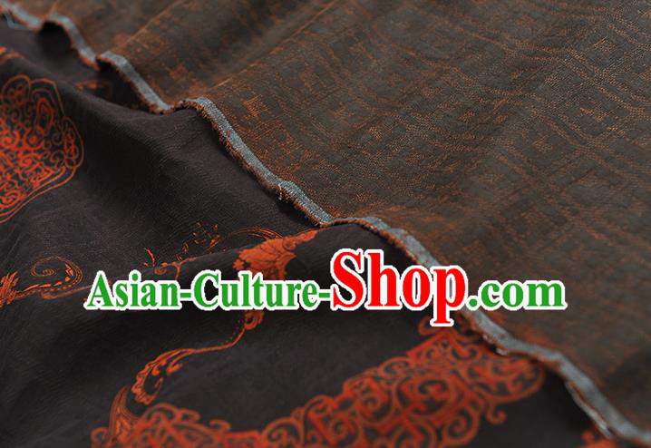 Chinese Traditional Silk Drapery Cheongsam Black Silk Fabric Classical Auspicious Pattern Gambiered Guangdong Gauze Chinese Traditional Silk Drapery Cheongsam Black Silk Fabric Classical Auspicious Pattern Gambiered Guangdong Gauze