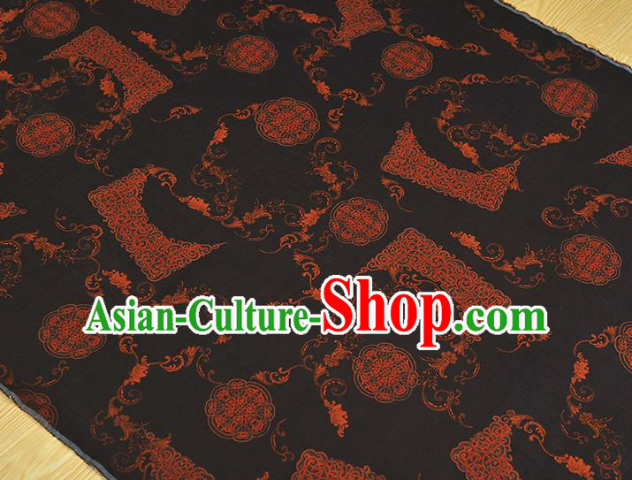 Chinese Traditional Silk Drapery Cheongsam Black Silk Fabric Classical Auspicious Pattern Gambiered Guangdong Gauze Chinese Traditional Silk Drapery Cheongsam Black Silk Fabric Classical Auspicious Pattern Gambiered Guangdong Gauze