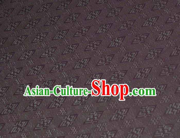 Chinese Purple Gambiered Guangdong Gauze Traditional Cheongsam Cloth Classical Rhombus Pattern Silk Fabric