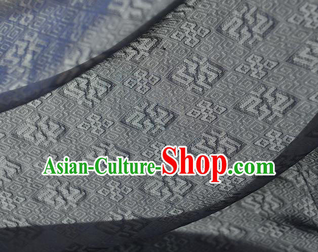 Chinese Traditional Cheongsam Cloth Classical Rhombus Pattern Silk Fabric Navy Gambiered Guangdong Gauze Chinese Traditional Cheongsam Cloth Classical Rhombus Pattern Silk Fabric Navy Gambiered Guangdong Gauze