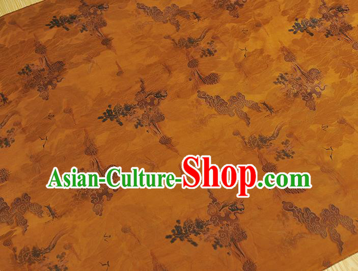 Chinese Classical Cloud Pattern Silk Gambiered Guangdong Gauze Fabric Traditional Cheongsam Yellow Satin Cloth Chinese Classical Cloud Pattern Silk Gambiered Guangdong Gauze Fabric Traditional Cheongsam Yellow Satin Cloth