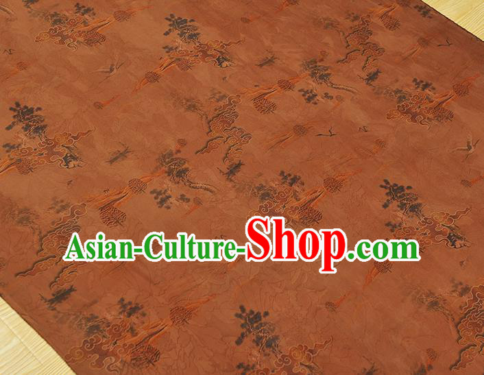 Chinese Traditional Cheongsam Brown Satin Cloth Classical Cloud Pattern Silk Gambiered Guangdong Gauze Fabric Chinese Traditional Cheongsam Brown Satin Cloth Classical Cloud Pattern Silk Gambiered Guangdong Gauze Fabric