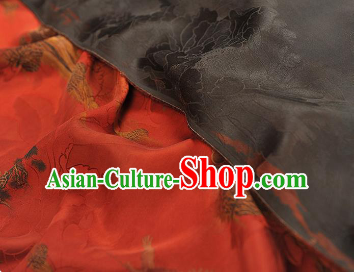 Chinese Red Gambiered Guangdong Gauze Fabric Traditional Cheongsam Satin Cloth Classical Cloud Pattern Silk Chinese Red Gambiered Guangdong Gauze Fabric Traditional Cheongsam Satin Cloth Classical Cloud Pattern Silk