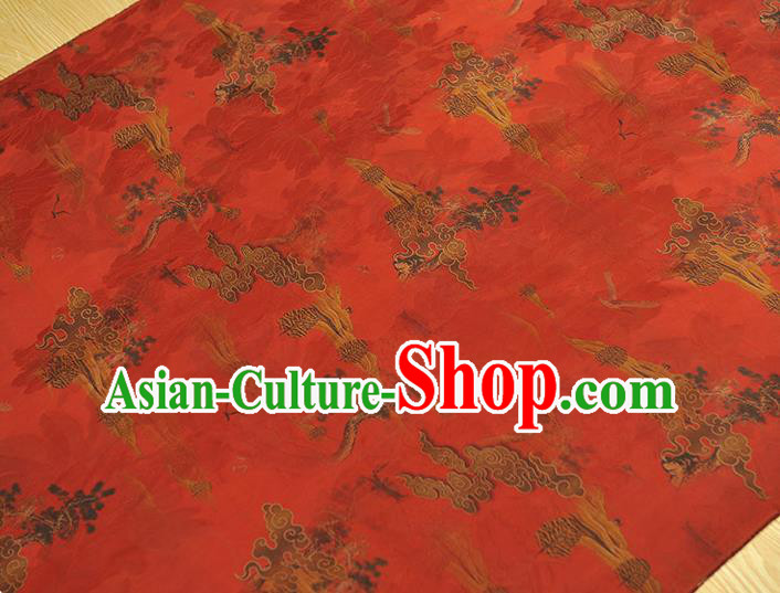 Chinese Red Gambiered Guangdong Gauze Fabric Traditional Cheongsam Satin Cloth Classical Cloud Pattern Silk Chinese Red Gambiered Guangdong Gauze Fabric Traditional Cheongsam Satin Cloth Classical Cloud Pattern Silk