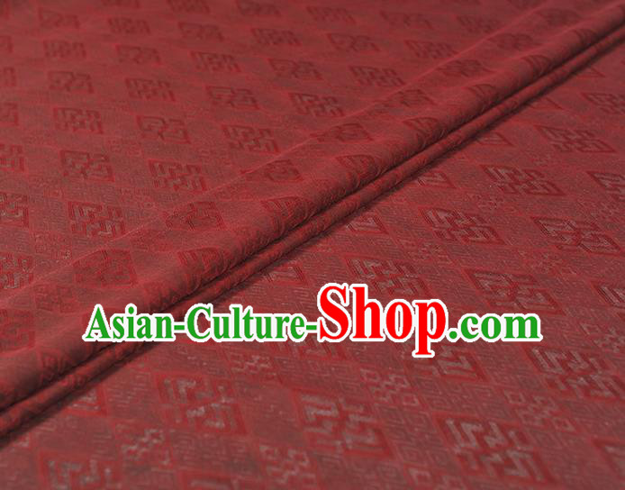 Chinese Cheongsam Classical Rhombus Pattern Gambiered Guangdong Gauze Cloth Traditional Red Silk Fabric Chinese Cheongsam Classical Rhombus Pattern Gambiered Guangdong Gauze Cloth Traditional Red Silk Fabric