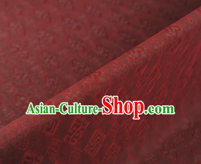 Chinese Cheongsam Classical Rhombus Pattern Gambiered Guangdong Gauze Cloth Traditional Red Silk Fabric Chinese Cheongsam Classical Rhombus Pattern Gambiered Guangdong Gauze Cloth Traditional Red Silk Fabric