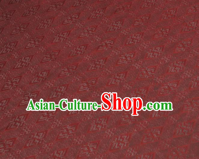 Chinese Cheongsam Classical Rhombus Pattern Gambiered Guangdong Gauze Cloth Traditional Red Silk Fabric Chinese Cheongsam Classical Rhombus Pattern Gambiered Guangdong Gauze Cloth Traditional Red Silk Fabric
