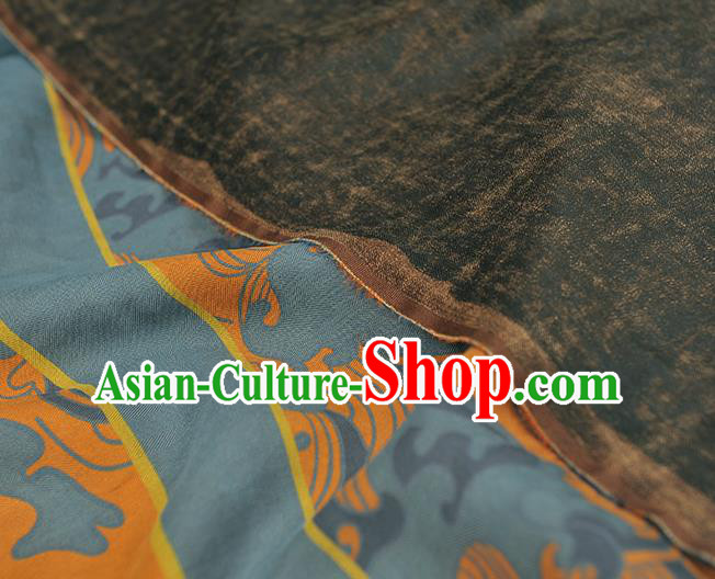 Chinese Blue Cloth Traditional Cheongsam Gambiered Guangdong Gauze Classical Sailboat Pattern Silk Fabric Chinese Blue Cloth Traditional Cheongsam Gambiered Guangdong Gauze Classical Sailboat Pattern Silk Fabric