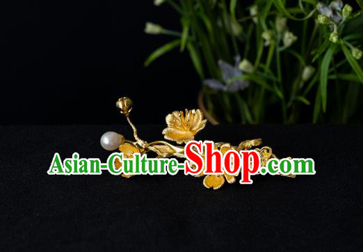 China Ancient Gilding Hair Sticks Hair Accessories Traditional Ming Dynasty Plum Blossom Hairpin China Ancient Gilding Hair Sticks Hair Accessories Traditional Ming Dynasty Plum Blossom Hairpin