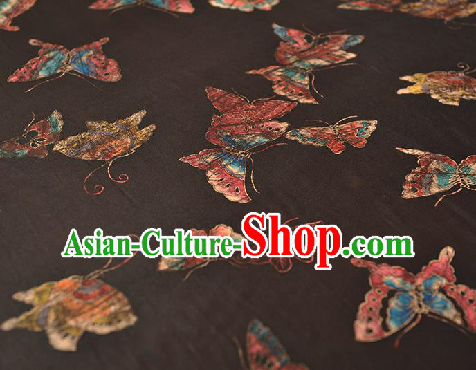 Chinese Traditional Red Gambiered Guangdong Gauze Classical Butterfly Pattern Silk Fabric Cheongsam Satin Cloth Chinese Traditional Red Gambiered Guangdong Gauze Classical Butterfly Pattern Silk Fabric Cheongsam Satin Cloth