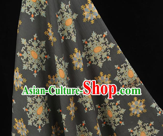 Chinese Classical Snowflake Pattern Cloth Cheongsam Gambiered Guangdong Gauze Traditional Black Silk Fabric Chinese Classical Snowflake Pattern Cloth Cheongsam Gambiered Guangdong Gauze Traditional Black Silk Fabric