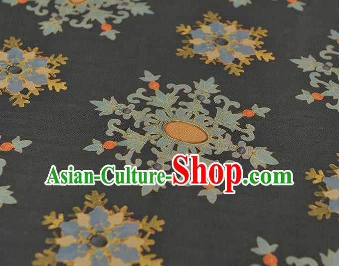 Chinese Classical Snowflake Pattern Cloth Cheongsam Gambiered Guangdong Gauze Traditional Black Silk Fabric Chinese Classical Snowflake Pattern Cloth Cheongsam Gambiered Guangdong Gauze Traditional Black Silk Fabric