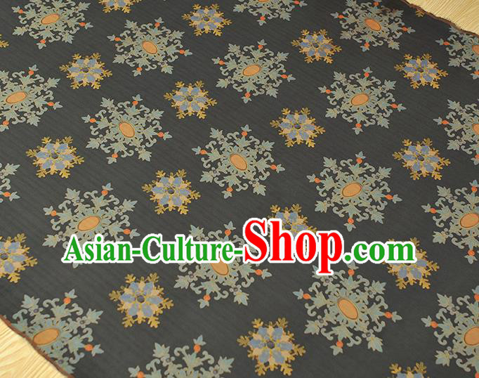 Chinese Classical Snowflake Pattern Cloth Cheongsam Gambiered Guangdong Gauze Traditional Black Silk Fabric Chinese Classical Snowflake Pattern Cloth Cheongsam Gambiered Guangdong Gauze Traditional Black Silk Fabric