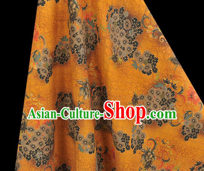 Chinese Classical Apricot Blossom Pattern Cloth Traditional Cheongsam Ginger Silk Fabric Gambiered Guangdong Gauze Chinese Classical Apricot Blossom Pattern Cloth Traditional Cheongsam Ginger Silk Fabric Gambiered Guangdong Gauze