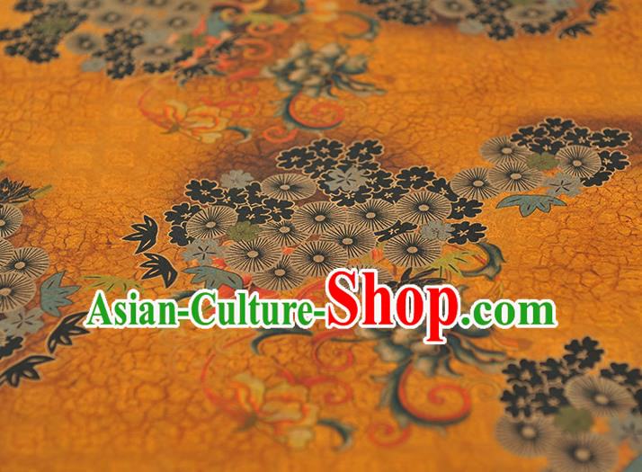 Chinese Classical Apricot Blossom Pattern Cloth Traditional Cheongsam Ginger Silk Fabric Gambiered Guangdong Gauze Chinese Classical Apricot Blossom Pattern Cloth Traditional Cheongsam Ginger Silk Fabric Gambiered Guangdong Gauze