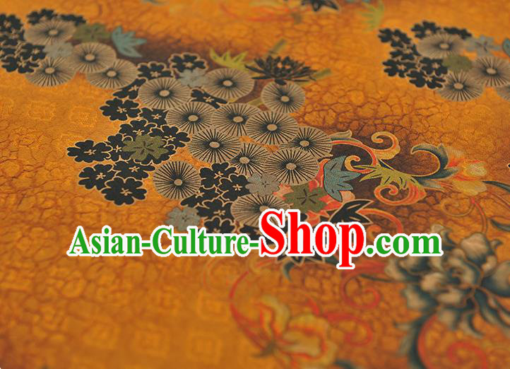 Chinese Classical Apricot Blossom Pattern Cloth Traditional Cheongsam Ginger Silk Fabric Gambiered Guangdong Gauze Chinese Classical Apricot Blossom Pattern Cloth Traditional Cheongsam Ginger Silk Fabric Gambiered Guangdong Gauze