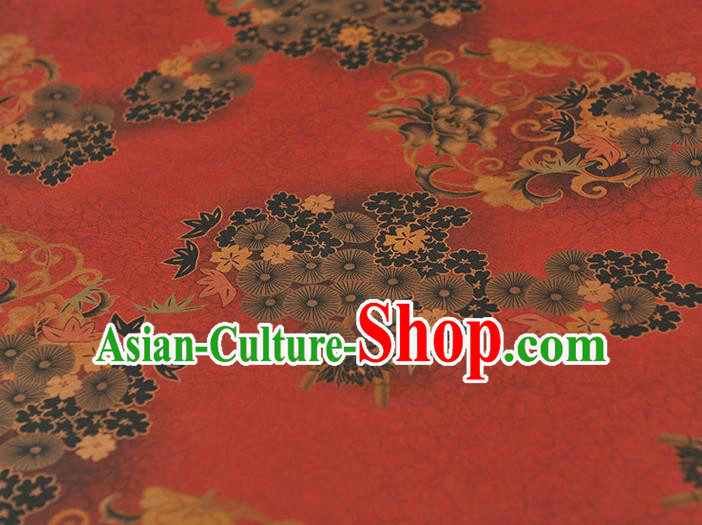 Chinese Traditional Cheongsam Red Silk Fabric Gambiered Guangdong Gauze Classical Apricot Blossom Pattern Cloth Chinese Traditional Cheongsam Red Silk Fabric Gambiered Guangdong Gauze Classical Apricot Blossom Pattern Cloth