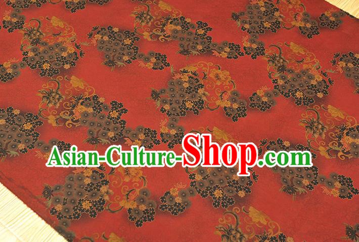 Chinese Traditional Cheongsam Red Silk Fabric Gambiered Guangdong Gauze Classical Apricot Blossom Pattern Cloth Chinese Traditional Cheongsam Red Silk Fabric Gambiered Guangdong Gauze Classical Apricot Blossom Pattern Cloth