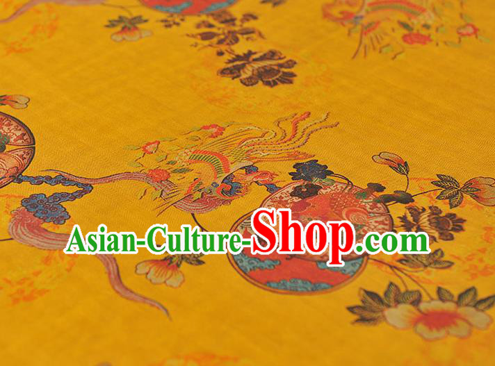 Chinese Classical Phoenix Peony Pattern Cloth Traditional Cheongsam Silk Fabric Red Gambiered Guangdong Gauze Chinese Classical Phoenix Peony Pattern Cloth Traditional Cheongsam Silk Fabric Red Gambiered Guangdong Gauze