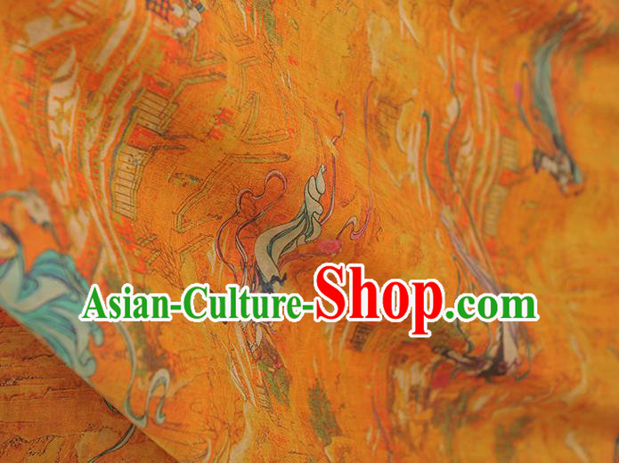 Chinese Classical Goddess Pattern Silk Material Traditional Fabric Cheongsam Gambiered Guangdong Gauze Chinese Classical Goddess Pattern Silk Material Traditional Fabric Cheongsam Gambiered Guangdong Gauze