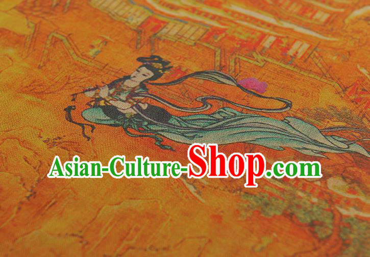 Chinese Classical Goddess Pattern Silk Material Traditional Fabric Cheongsam Gambiered Guangdong Gauze Chinese Classical Goddess Pattern Silk Material Traditional Fabric Cheongsam Gambiered Guangdong Gauze
