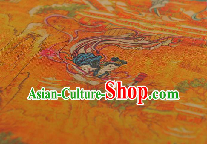 Chinese Classical Goddess Pattern Silk Material Traditional Fabric Cheongsam Gambiered Guangdong Gauze Chinese Classical Goddess Pattern Silk Material Traditional Fabric Cheongsam Gambiered Guangdong Gauze