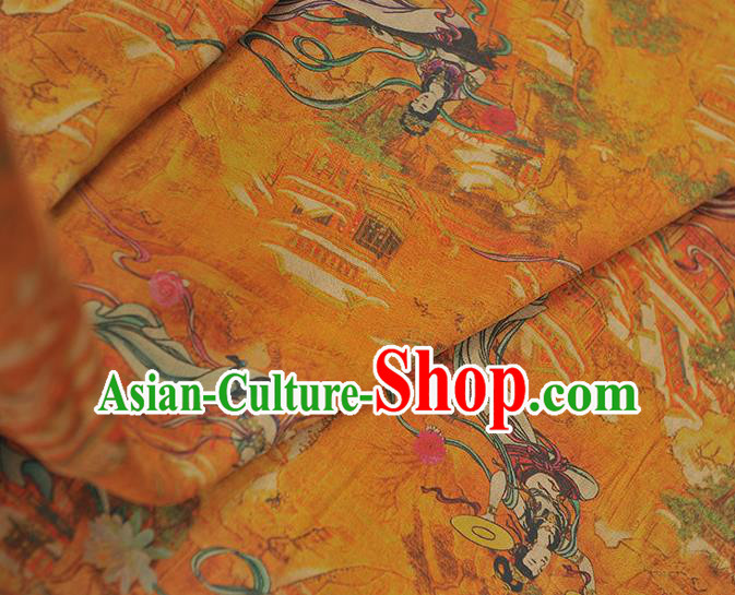 Chinese Classical Goddess Pattern Silk Material Traditional Fabric Cheongsam Gambiered Guangdong Gauze Chinese Classical Goddess Pattern Silk Material Traditional Fabric Cheongsam Gambiered Guangdong Gauze
