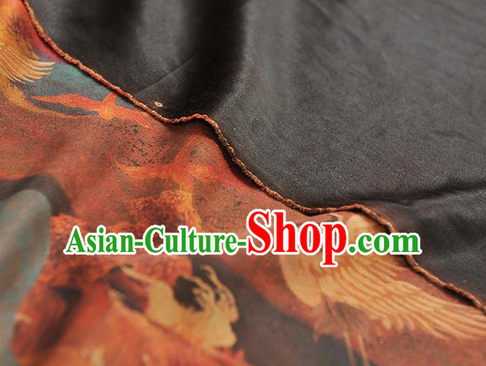 Chinese Cheongsam Gambiered Guangdong Gauze Classical Cranes Pattern Silk Material Traditional Fabric Chinese Cheongsam Gambiered Guangdong Gauze Classical Cranes Pattern Silk Material Traditional Fabric