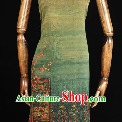 China Traditional Peony Phoenix Pattern Ginger Silk Fabric Classical Cheongsam Gambiered Guangdong Gauze Cloth