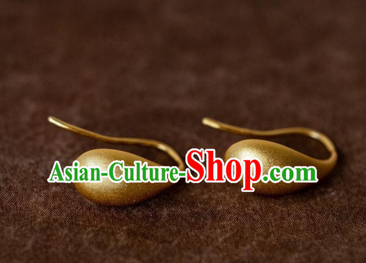 China Ming Dynasty Empress Gilding Earrings Traditional Ancient Court Ear Jewelry China Ming Dynasty Empress Gilding Earrings Traditional Ancient Court Ear Jewelry