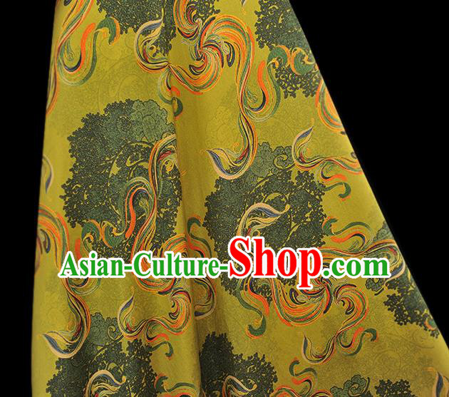 Chinese Classical Pattern Silk Material Cheongsam Green Gambiered Guangdong Gauze Traditional Satin Fabric Chinese Classical Pattern Silk Material Cheongsam Green Gambiered Guangdong Gauze Traditional Satin Fabric