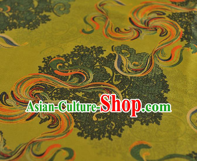 Chinese Classical Pattern Silk Material Cheongsam Green Gambiered Guangdong Gauze Traditional Satin Fabric Chinese Classical Pattern Silk Material Cheongsam Green Gambiered Guangdong Gauze Traditional Satin Fabric