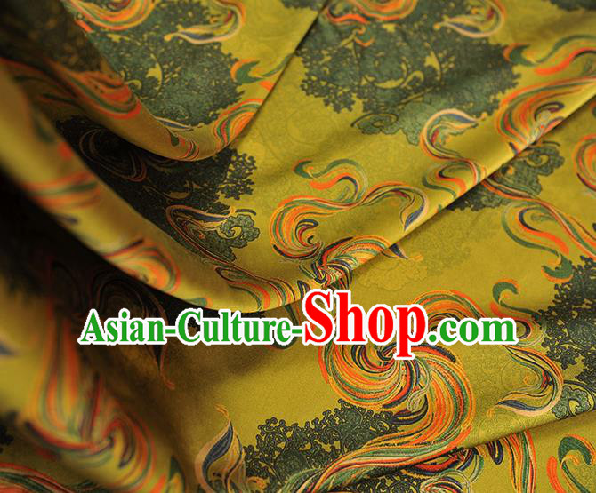 Chinese Classical Pattern Silk Material Cheongsam Green Gambiered Guangdong Gauze Traditional Satin Fabric Chinese Classical Pattern Silk Material Cheongsam Green Gambiered Guangdong Gauze Traditional Satin Fabric