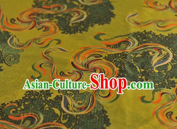 Chinese Classical Pattern Silk Material Cheongsam Green Gambiered Guangdong Gauze Traditional Satin Fabric Chinese Classical Pattern Silk Material Cheongsam Green Gambiered Guangdong Gauze Traditional Satin Fabric