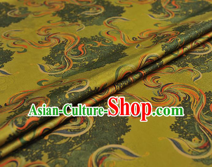 Chinese Classical Pattern Silk Material Cheongsam Green Gambiered Guangdong Gauze Traditional Satin Fabric Chinese Classical Pattern Silk Material Cheongsam Green Gambiered Guangdong Gauze Traditional Satin Fabric