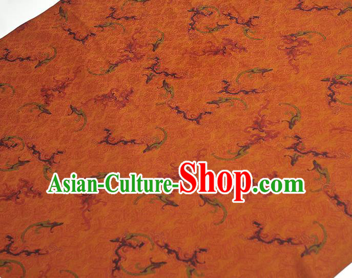Chinese Cheongsam Ginger Gambiered Guangdong Gauze Classical Clouds Pattern Silk Material Traditional Jacquard Fabric