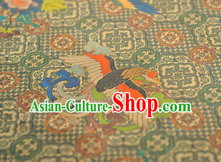 Chinese Classical Phoenix Pattern Silk Fabric Traditional Satin Material Cheongsam Gambiered Guangdong Gauze Chinese Classical Phoenix Pattern Silk Fabric Traditional Satin Material Cheongsam Gambiered Guangdong Gauze