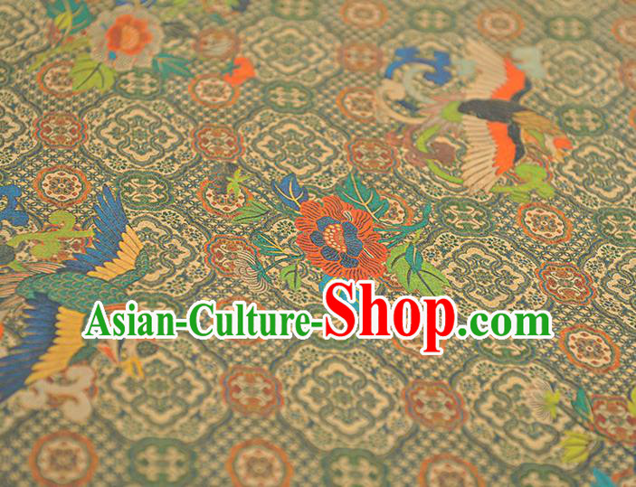 Chinese Classical Phoenix Pattern Silk Fabric Traditional Satin Material Cheongsam Gambiered Guangdong Gauze Chinese Classical Phoenix Pattern Silk Fabric Traditional Satin Material Cheongsam Gambiered Guangdong Gauze