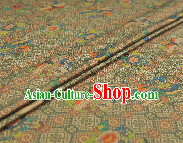 Chinese Classical Phoenix Pattern Silk Fabric Traditional Satin Material Cheongsam Gambiered Guangdong Gauze Chinese Classical Phoenix Pattern Silk Fabric Traditional Satin Material Cheongsam Gambiered Guangdong Gauze