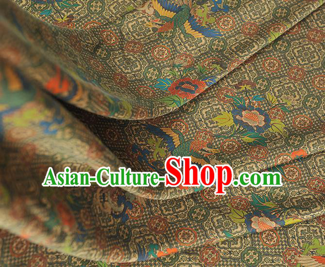Chinese Classical Phoenix Pattern Silk Fabric Traditional Satin Material Cheongsam Gambiered Guangdong Gauze Chinese Classical Phoenix Pattern Silk Fabric Traditional Satin Material Cheongsam Gambiered Guangdong Gauze