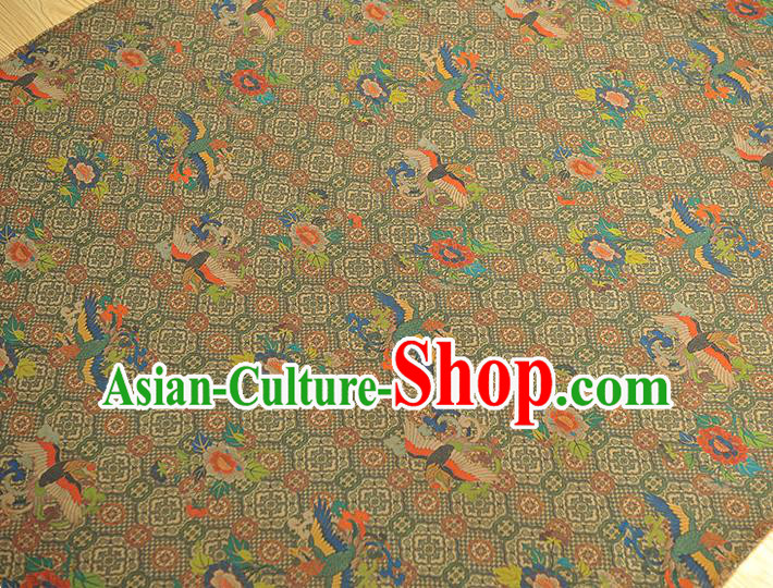 Chinese Classical Phoenix Pattern Silk Fabric Traditional Satin Material Cheongsam Gambiered Guangdong Gauze Chinese Classical Phoenix Pattern Silk Fabric Traditional Satin Material Cheongsam Gambiered Guangdong Gauze
