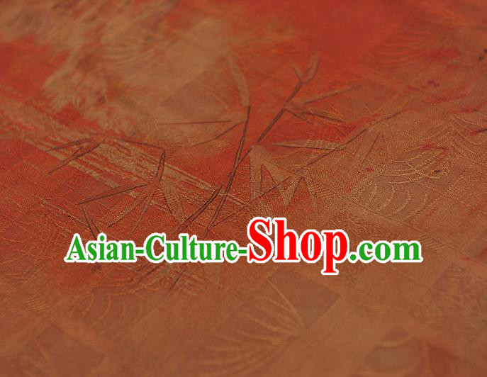 Chinese Orange Gambiered Guangdong Gauze Cheongsam Material Traditional Bamboo Pattern Silk Fabric Chinese Orange Gambiered Guangdong Gauze Cheongsam Material Traditional Bamboo Pattern Silk Fabric