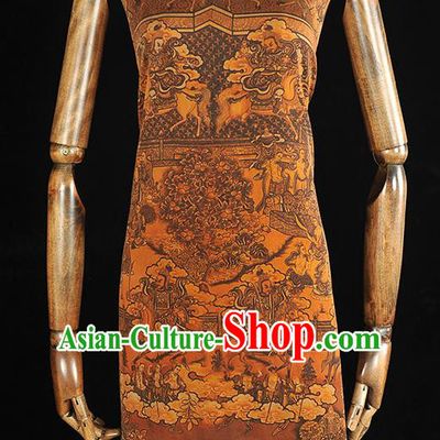 Chinese Classical Pattern Silk Material Traditional Cheongsam Gambiered Guangdong Gauze Fabric