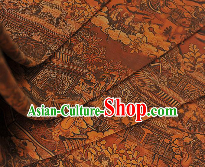 Chinese Classical Pattern Silk Material Traditional Cheongsam Gambiered Guangdong Gauze Fabric Chinese Classical Pattern Silk Material Traditional Cheongsam Gambiered Guangdong Gauze Fabric