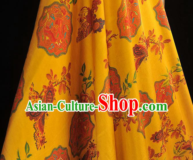 Chinese Traditional Cheongsam Satin Fabric Classical Butterfly Pattern Silk Material Chinese Traditional Cheongsam Satin Fabric Classical Butterfly Pattern Silk Material