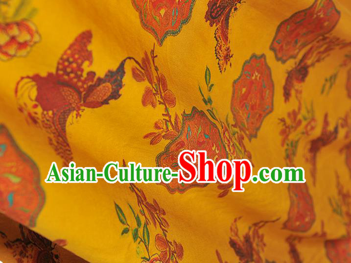 Chinese Traditional Cheongsam Satin Fabric Classical Butterfly Pattern Silk Material Chinese Traditional Cheongsam Satin Fabric Classical Butterfly Pattern Silk Material
