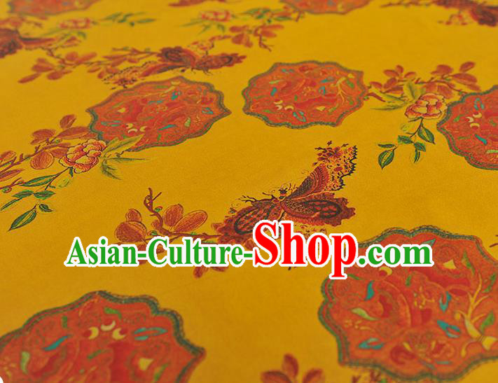 Chinese Traditional Cheongsam Satin Fabric Classical Butterfly Pattern Silk Material Chinese Traditional Cheongsam Satin Fabric Classical Butterfly Pattern Silk Material