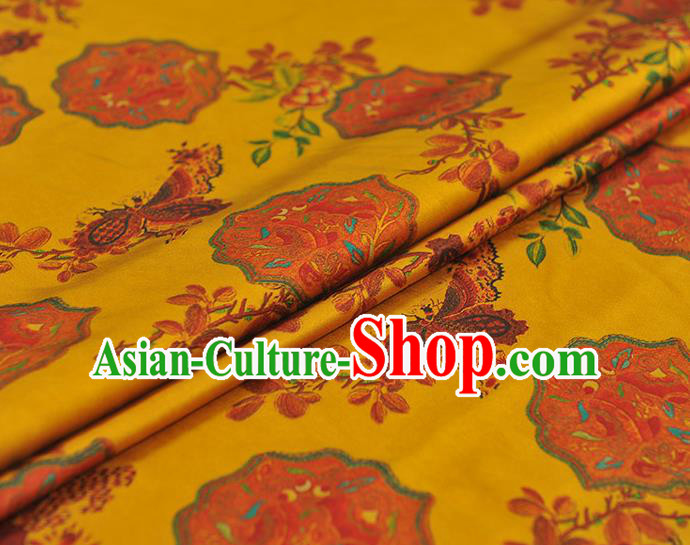 Chinese Traditional Cheongsam Satin Fabric Classical Butterfly Pattern Silk Material Chinese Traditional Cheongsam Satin Fabric Classical Butterfly Pattern Silk Material