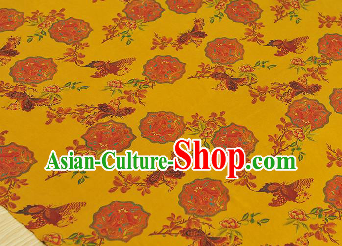 Chinese Traditional Cheongsam Satin Fabric Classical Butterfly Pattern Silk Material Chinese Traditional Cheongsam Satin Fabric Classical Butterfly Pattern Silk Material