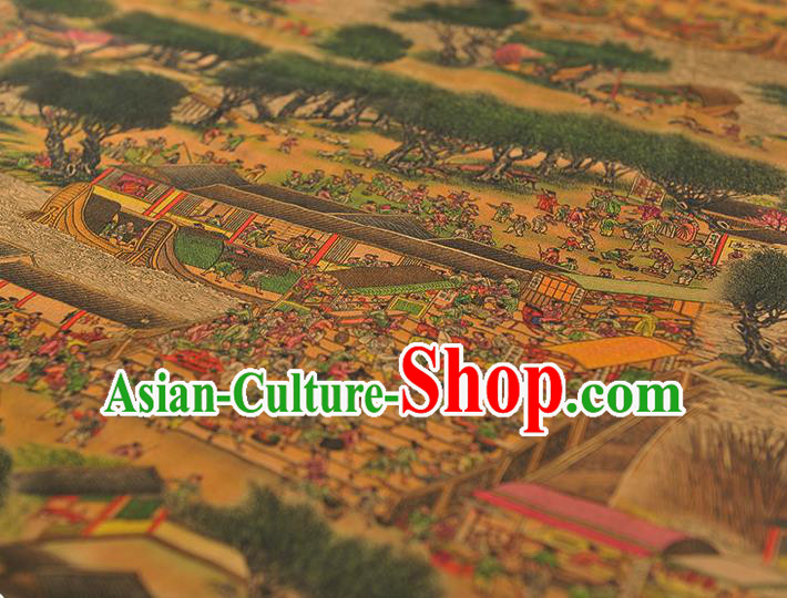 Chinese Traditional Fabric Gambiered Guangdong Gauze Cheongsam Satin Classical Folk Pattern Green Silk Material Chinese Traditional Fabric Gambiered Guangdong Gauze Cheongsam Satin Classical Folk Pattern Green Silk Material
